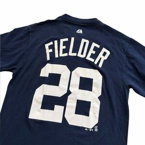 Majestic Detroit Tigers Prince Fieldler Jersey Shirt Mens Small Navy MLB